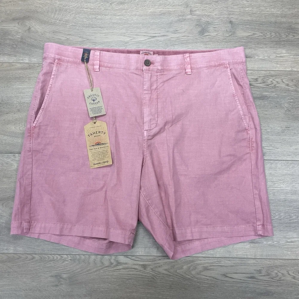 Faherty Classic Chino Short Light Pink Sz 40 Men Stretch Casual Prep